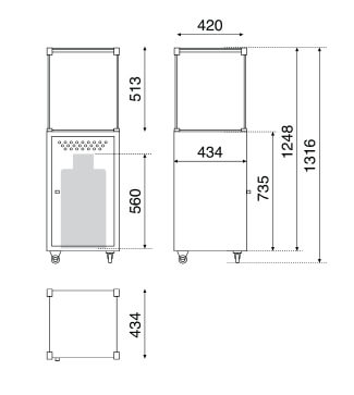 Estufa Para Exteriores Compacta de Italkero - Etna — vista superior