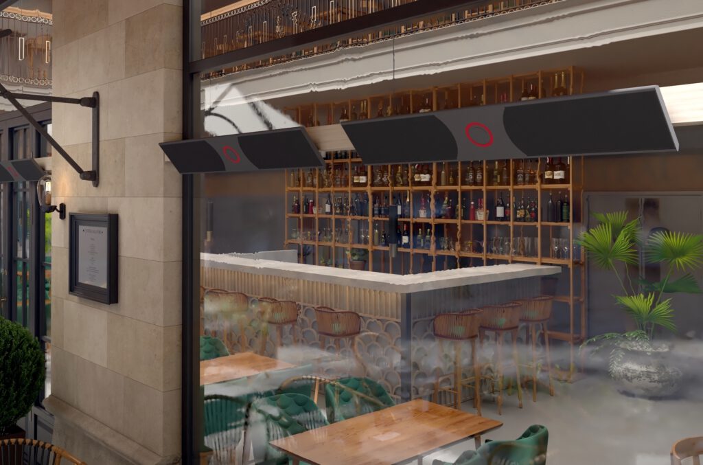 Chimenea Eléctrica Infrarrojo de Alta Eficiencia | Infralia — en terraza, 2400 W