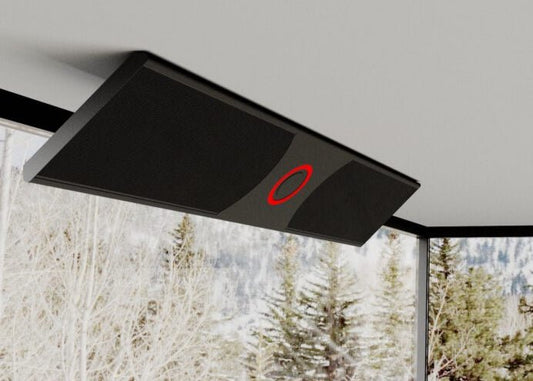 Chimenea Eléctrica Infrarrojo de Alta Eficiencia | Infralia — detalle en primer plano, en terraza, 2400 W