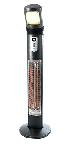 Apollo infrarood terrasverwarmer voor buiten op een modern terras – luxe staande heater van Chique Buiten Leven