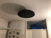 Calentador infrarrojo de techo redondo con control inteligente | Infralia — en salón/interior, con control inteligente, montaje en techo, resplandor incandescente