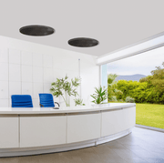 Calentador infrarrojo de techo redondo con control inteligente | Infralia — con control inteligente, montaje en techo, 1200 W, 2400 W