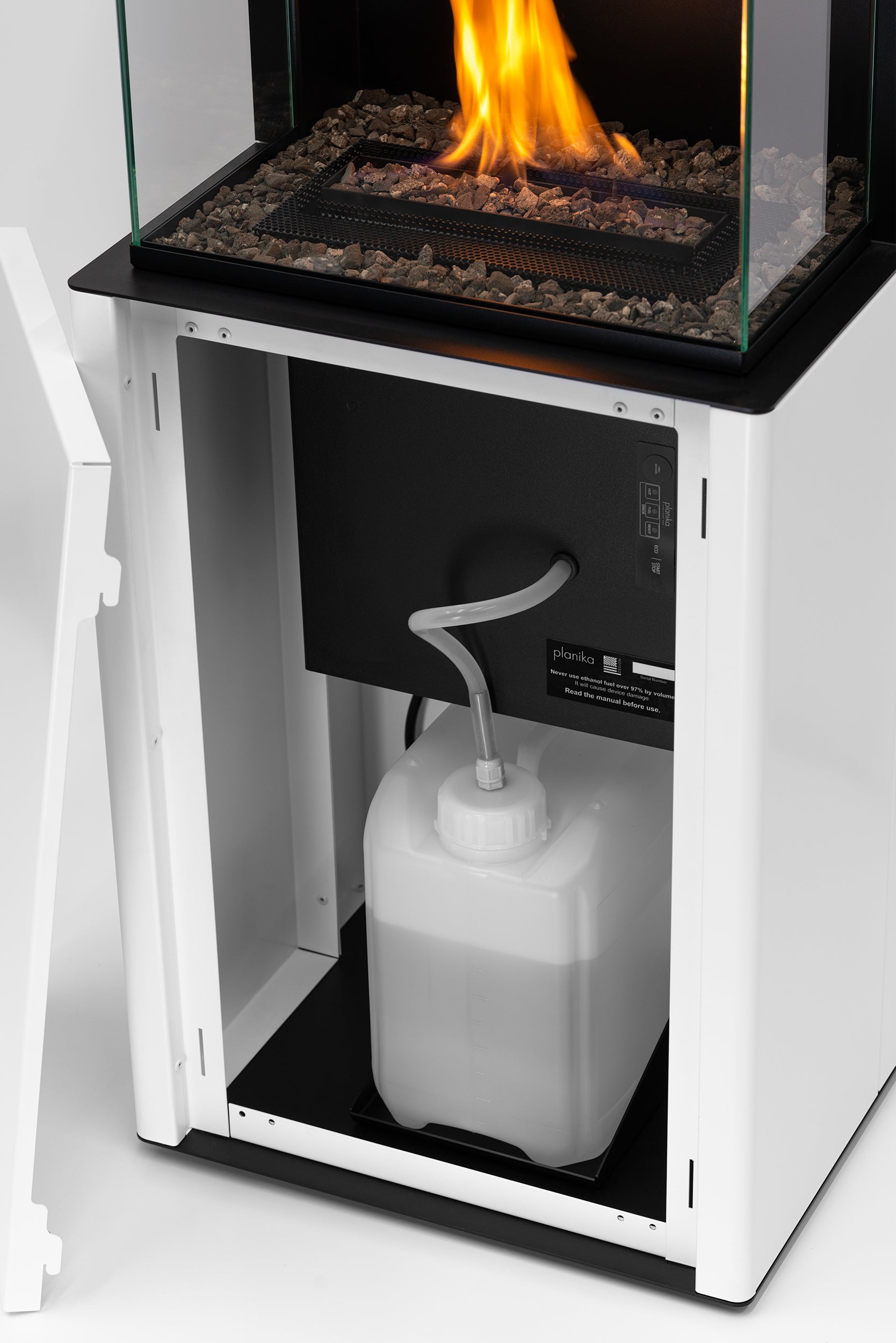 Chimenea de bioetanol blanca Arcticon White con tecnología BEV — color blanco