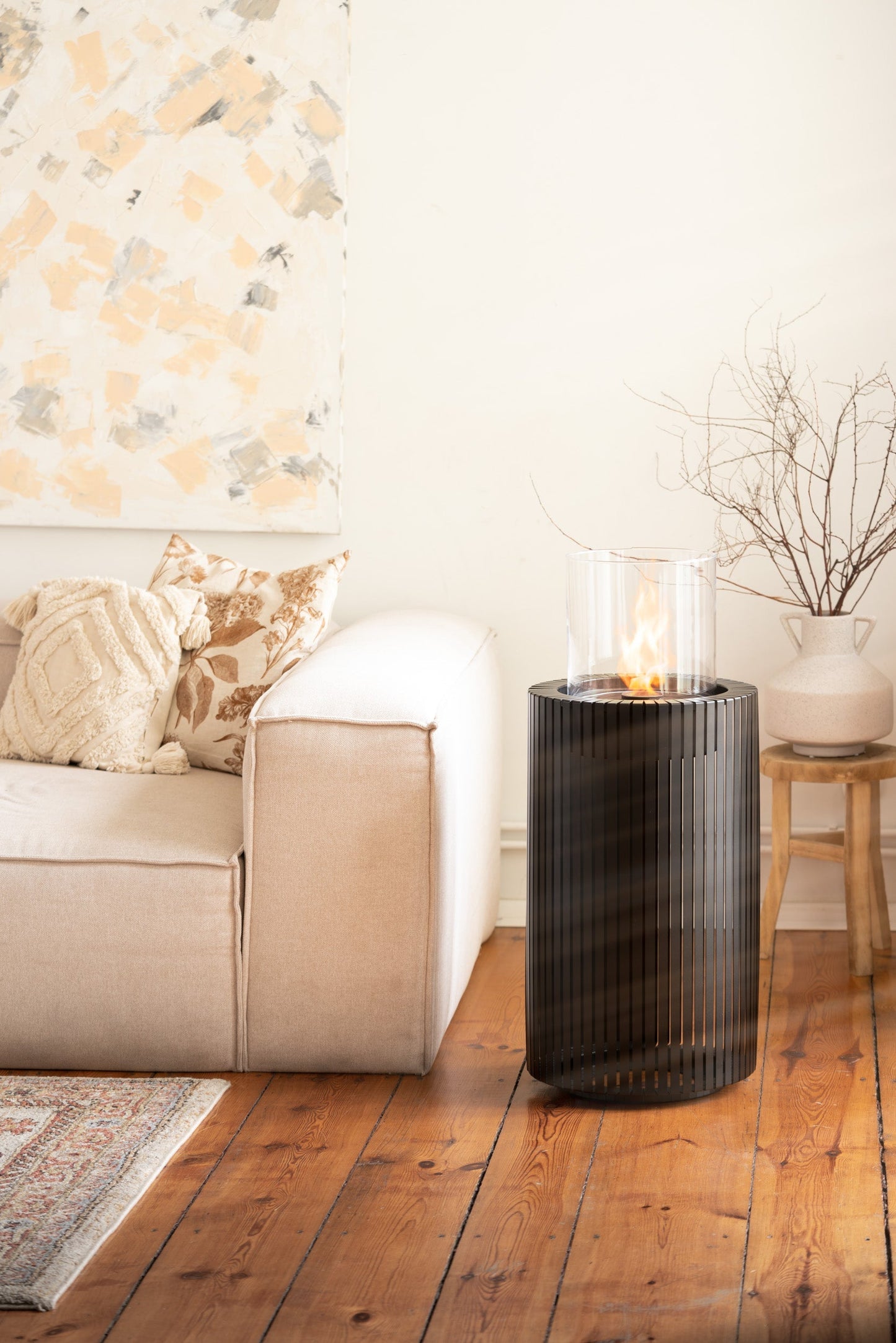 Chimenea de bioetanol para terraza | Elegancia en tu Jardín — vista lateral