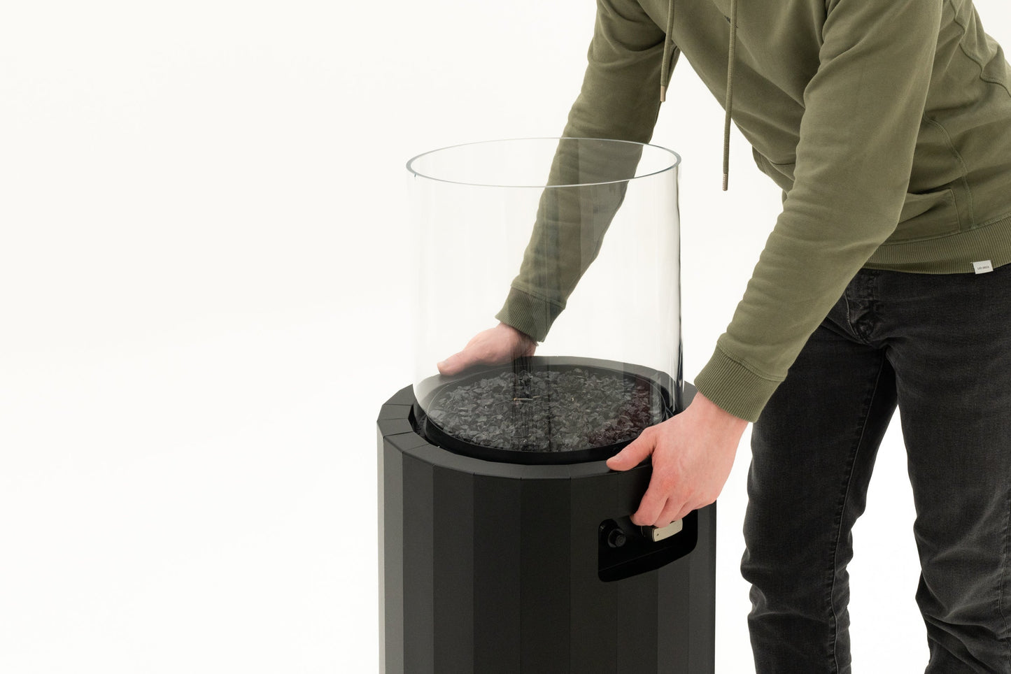 Chimenea de gas para exterior | Planika Bino — detalle en primer plano