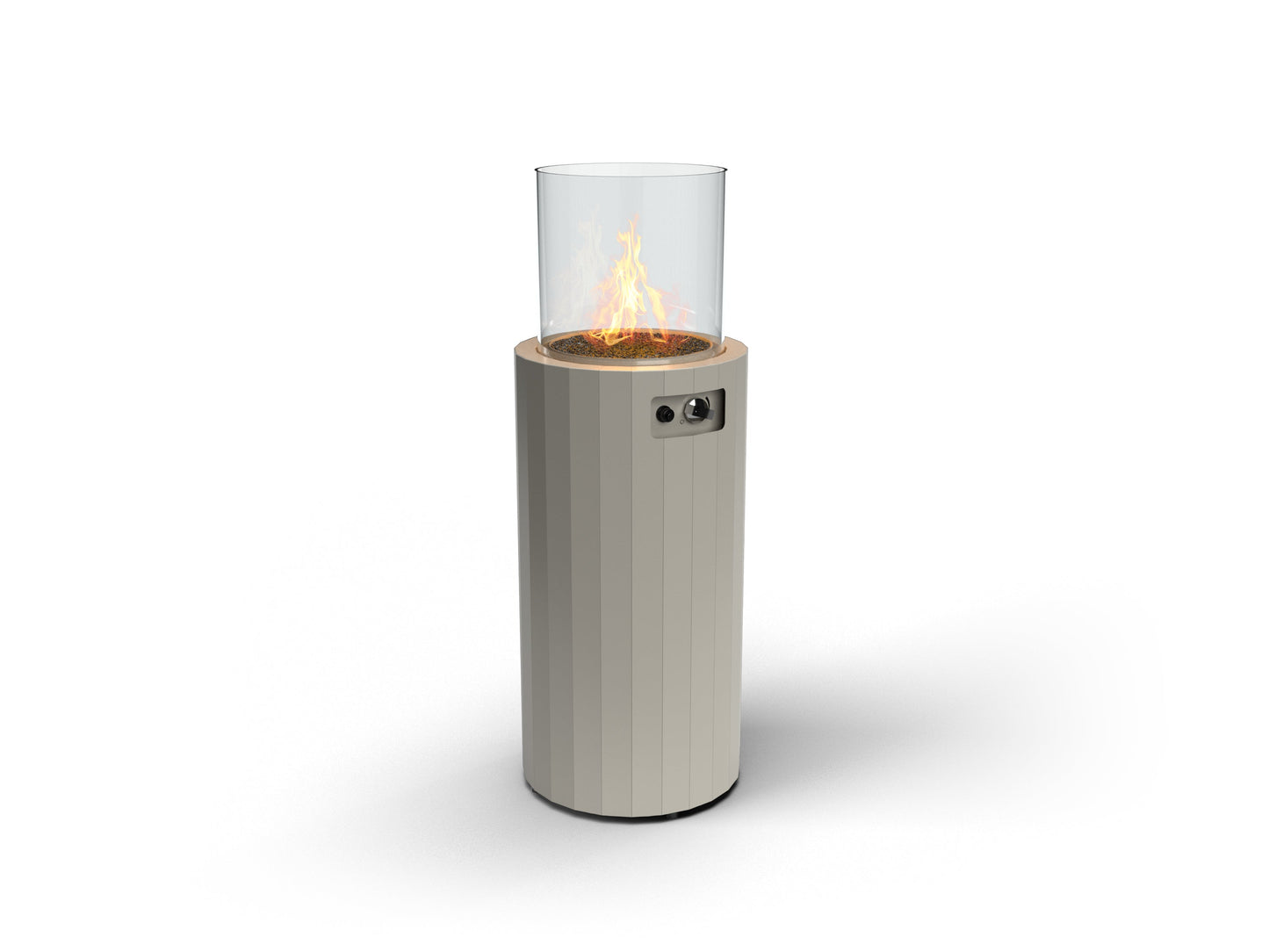 Chimenea de gas para exterior | Planika Bino — vista lateral, color gris