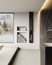 Chimenea Eléctrica Pared G-Cera con Calefacción de 2400W | Infralia — con pantalla 4K