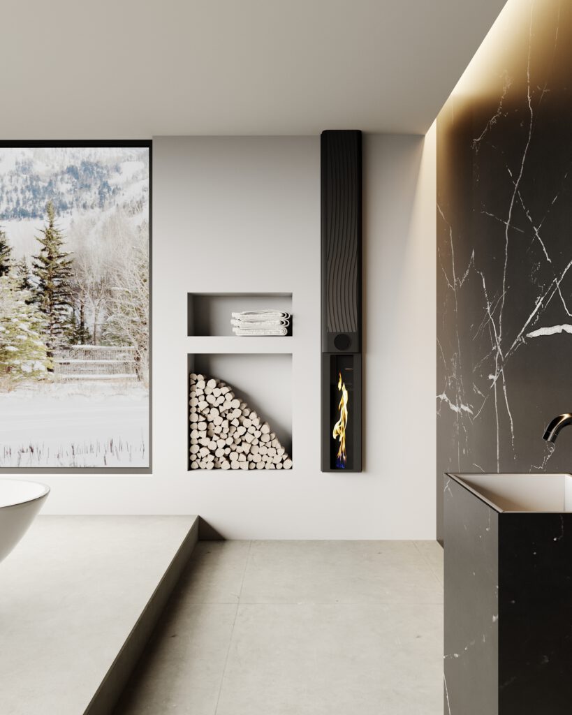 Chimenea Eléctrica Pared G-Cera con Calefacción de 2400W | Infralia — con pantalla 4K