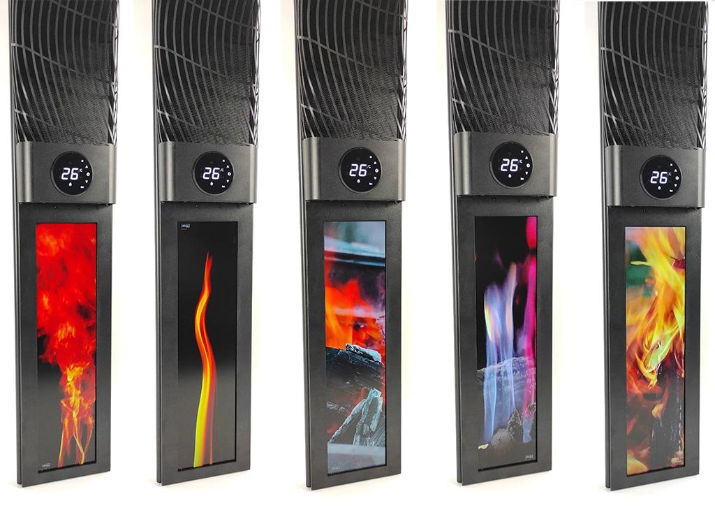 Chimenea Eléctrica Pared G-Cera con Calefacción de 2400W | Infralia — vista lateral