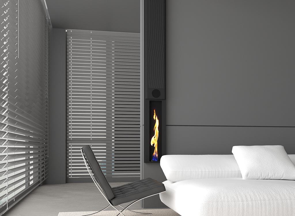 Chimenea Eléctrica Pared G-Cera con Calefacción de 2400W | Infralia — con llama encendida