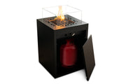 Chimenea de Gas Cuadrada para Exteriores | Square | Planika — en terraza, depósito de gas oculto, modelo cuadrado