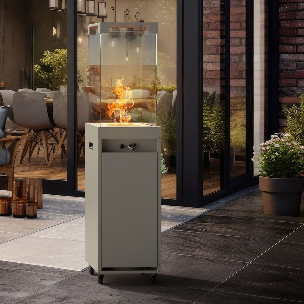 Chimenea Gris de Gas para Jardín de Lujo Faro Zijdegrijs Planika — en terraza