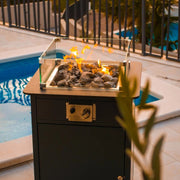 Estufa a gas exterior Engasco 55 – Calor elegante para tu terraza — vista lateral en terraza