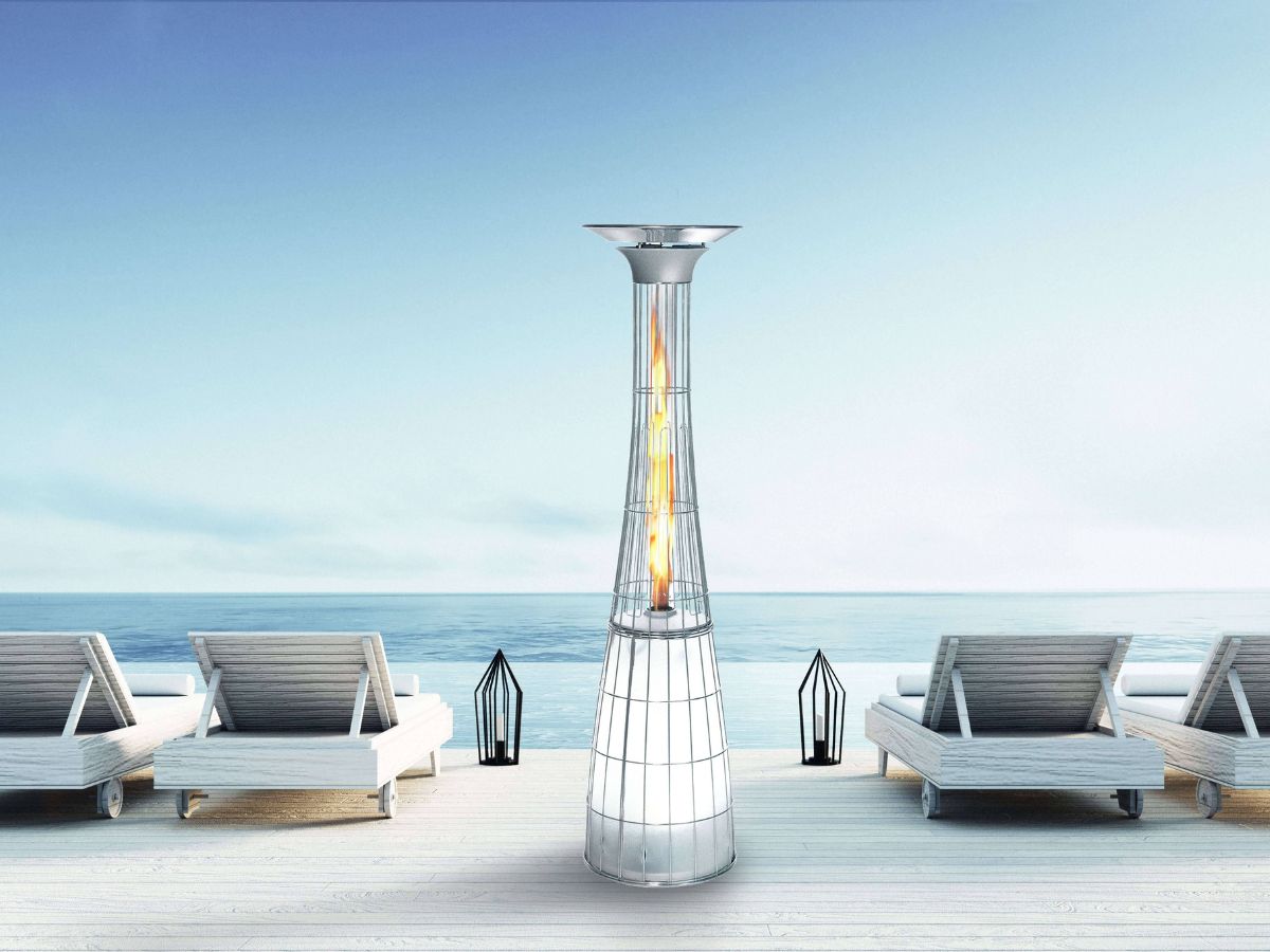 Estufa de Gas Exterior de Lujo – DolceVita Lightfire para Momentos Elegantes al Aire Libre — en terraza