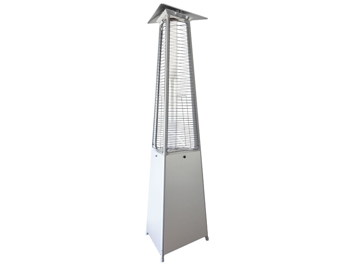 Falò EVO: Estufa de Gas Exterior con Efecto Chimenea | Italkero — en terraza, color plateado