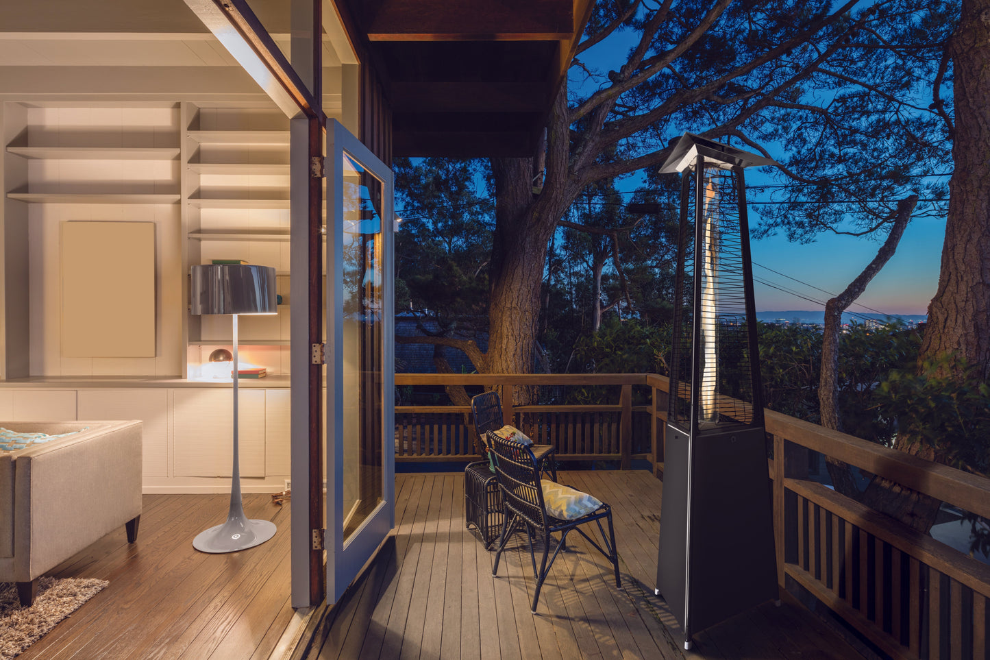 Falò EVO: Estufa de Gas Exterior con Efecto Chimenea | Italkero — en terraza