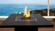Mesa de Fuego a Gas Para Exteriores | Cuadrada | Planika Square — con llama encendida