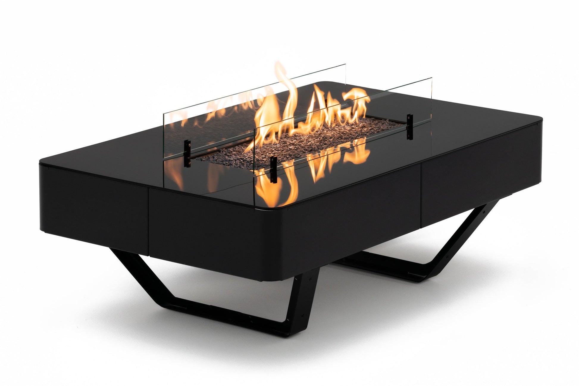 Mesa de Fuego de Gas para Jardín Planika Rio: Elegancia para tu Espacio Exterior — con llama encendida
